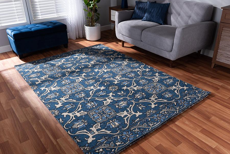 Wholesale Interiors Indoor Rugs - Panacea Modern and Contemporary Blue Hand-Tufted Wool Area Rug