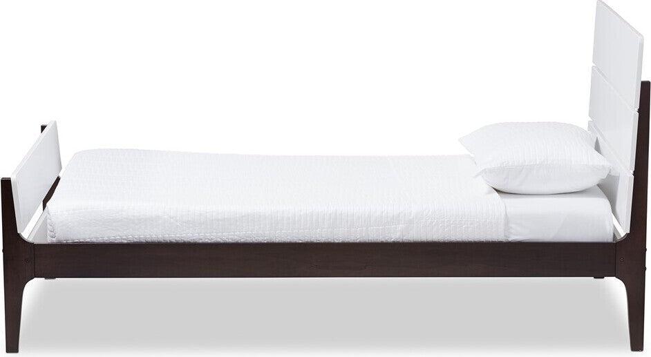 Wholesale Interiors Beds - Nereida Twin Bed White & Dark Brown