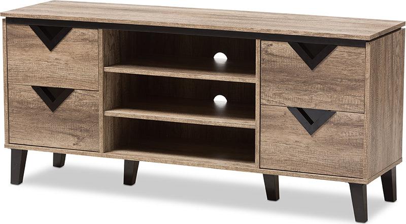 Wholesale Interiors TV & Media Units - Beacon Modern and Contemporary Light Brown Wood 55-Inch TV Stand Light Brown