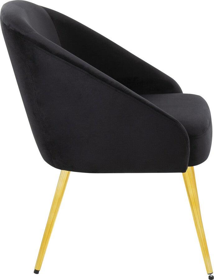 Lumisource Accent Chairs - Shiraz Contemporary/Glam Chair In Gold Metal & Black Velvet