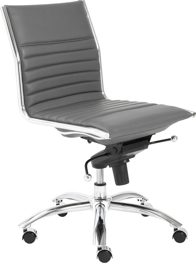 Euro Style Task Chairs - Dirk Low Back Office Chair w/o Armrests Gray