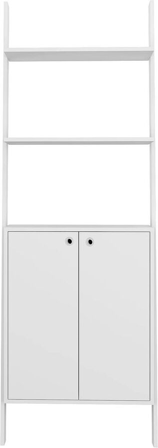 Manhattan Comfort Buffets & Cabinets - Cooper Ladder Display Cabinet with 2 Floating Shelves in White