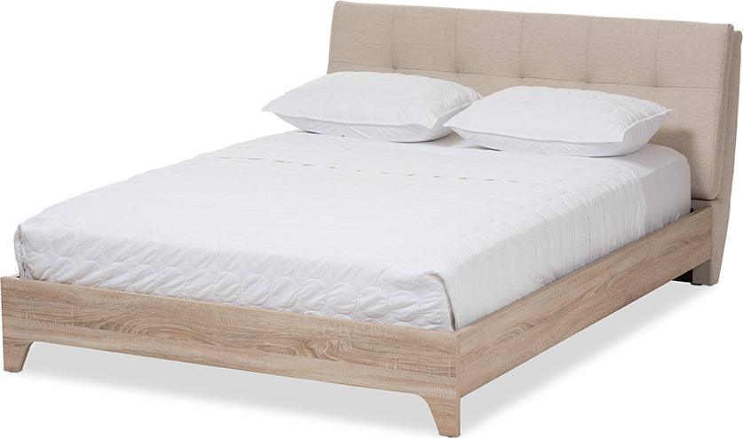 Wholesale Interiors Beds - Adelia Queen Bed Light Beige/Natural