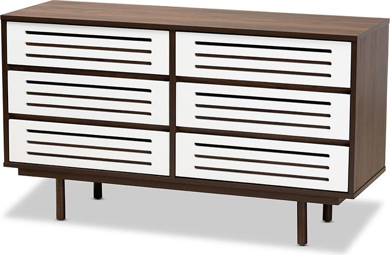Wholesale Interiors Dressers - Meike 46.53" Dresser Walnut & White