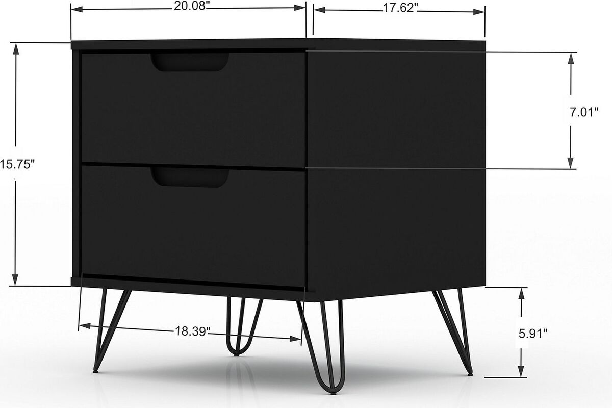 Manhattan Comfort Bedroom Sets - Rockefeller 3 Piece Bedroom Set Dressers Black