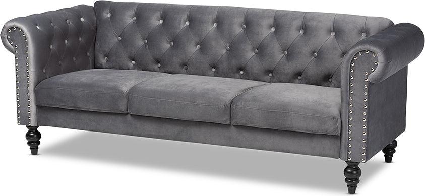 Wholesale Interiors Sofas & Couches - Emma Velvet Sofa Gray
