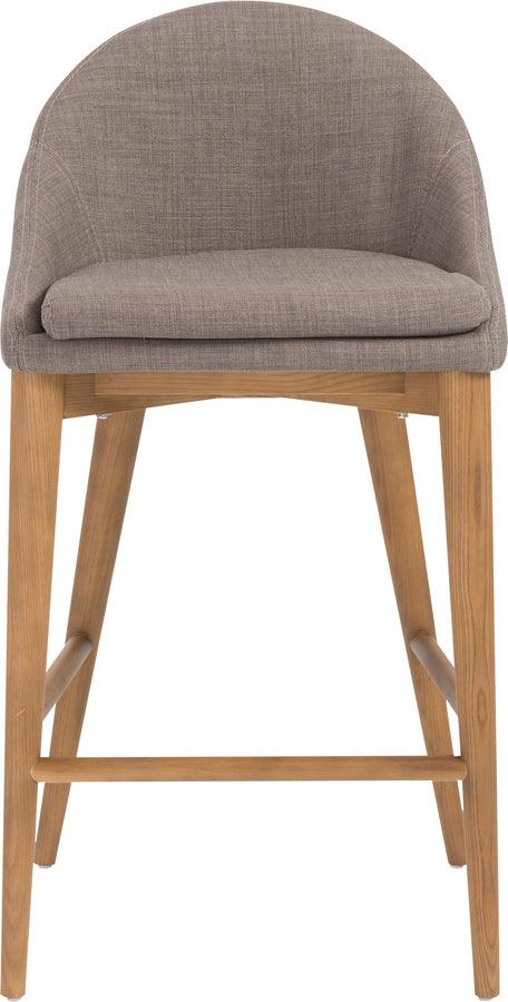 Euro Style Barstools - Baruch Counter Stool in Dark Gray with Walnut Legs