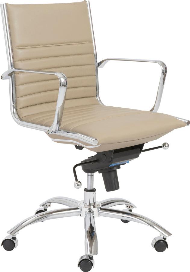 Euro Style Task Chairs - Dirk Low Back Office Chair Taupe