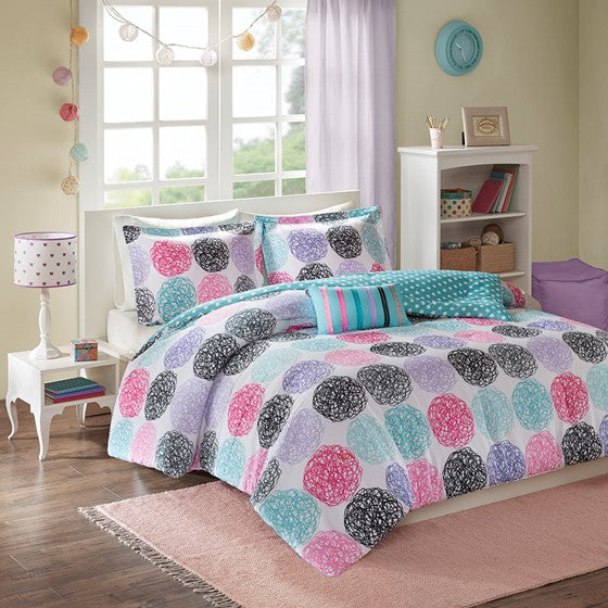 Olliix.com Comforters & Blankets - Reversible Comforter Set Purple Full/Queen