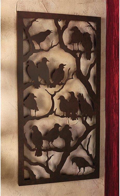 Design Toscano Spooky Decor - Night Of The Ravens Metal Plaque