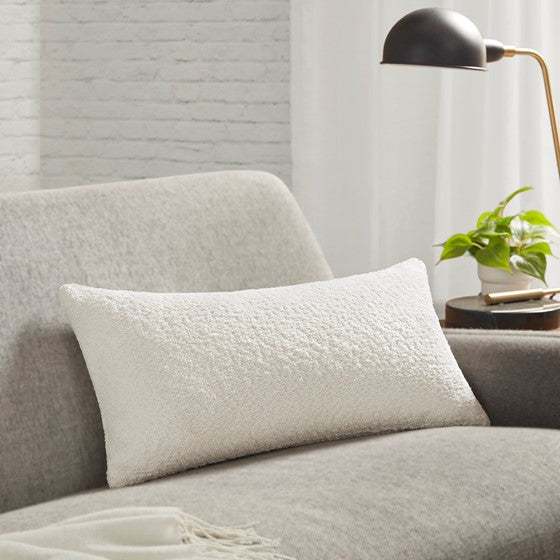 Olliix.com Pillows & Throws - Boucle Oblong Decor Pillow White