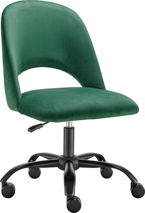Euro Style Task Chairs - Alby Office Chair in Olive Green with Black Base