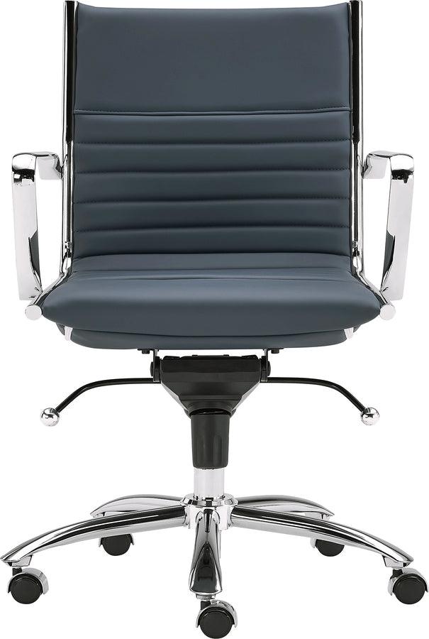 Euro Style Task Chairs - Dirk Low Back Office Chair Blue