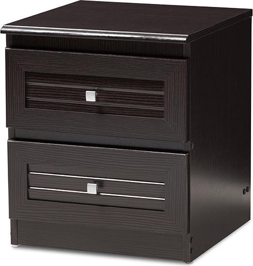 Wholesale Interiors Nightstands & Side Tables - Carine Nightstand Wenge Dark Brown
