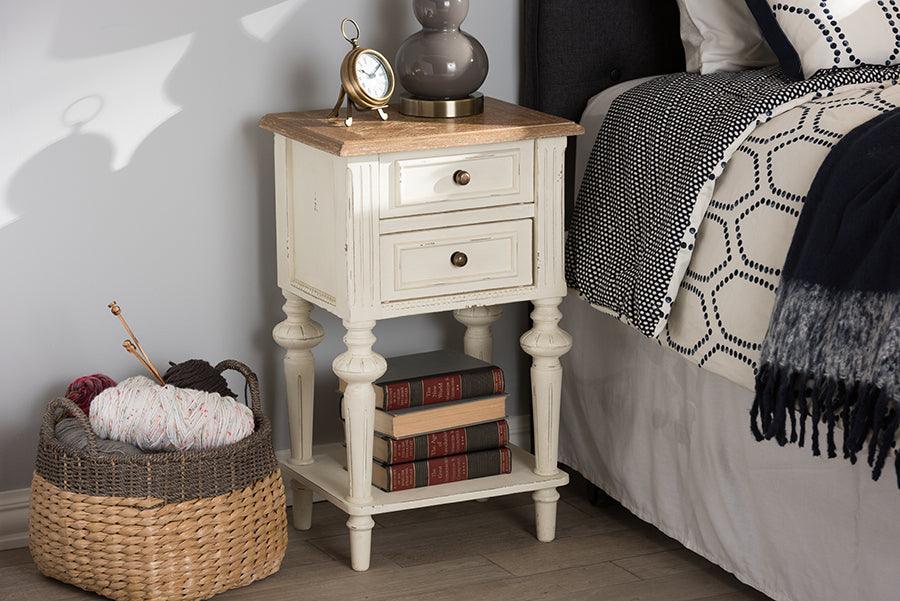 Wholesale Interiors Nightstands & Side Tables - Marquetterie Nightstand White/Natural