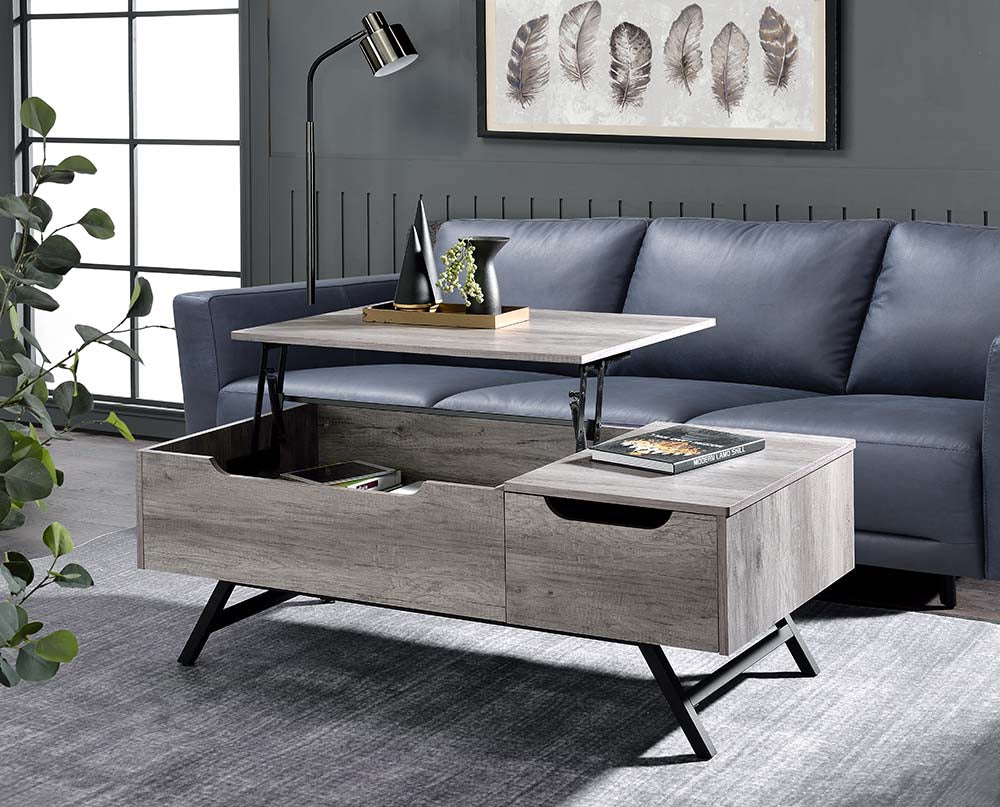 ACME Coffee Tables - ACME Throm Coffee Table w/Lift Top, Gray Oak Finish