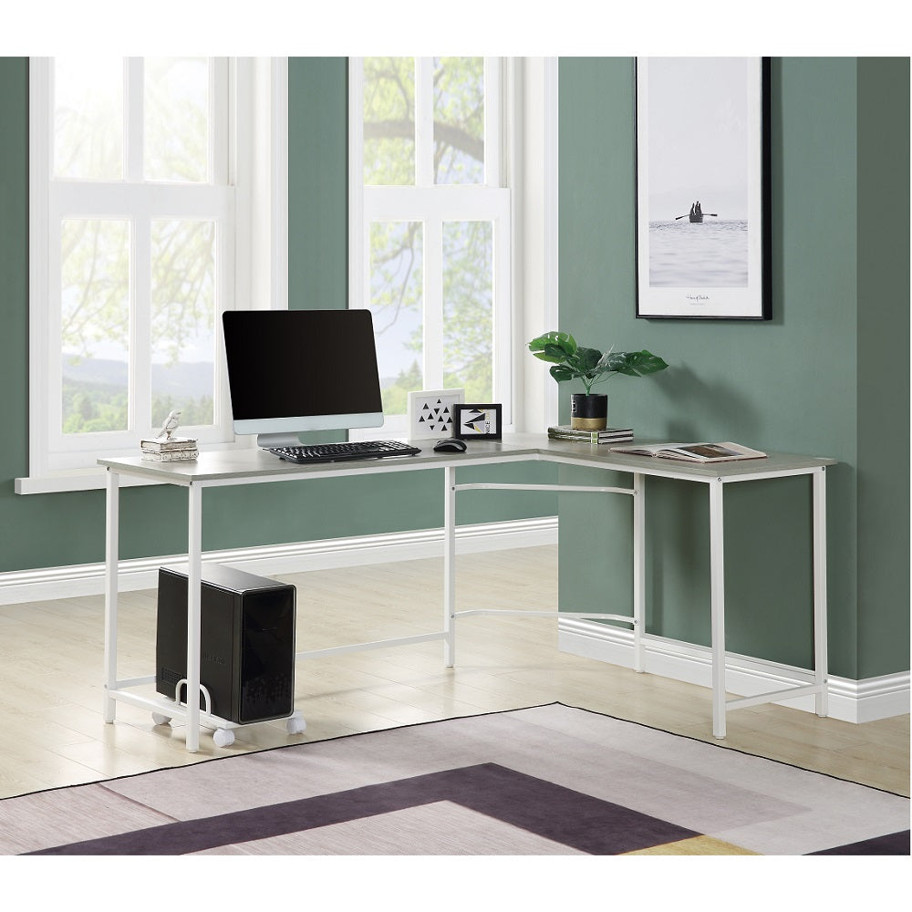 ACME Desks - ACME Bambina Computer Desk, Gray & White Finish