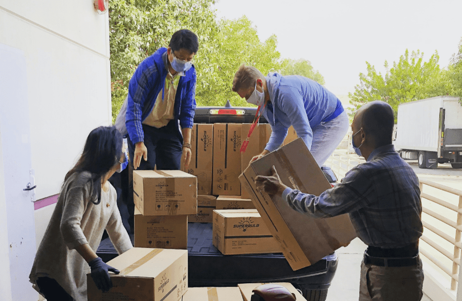 people helping with furniture relocation on moving day