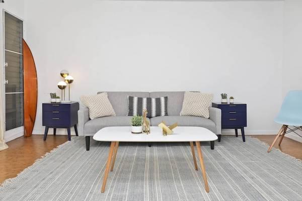 stylish furniture sofa and coffee table