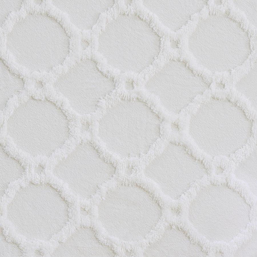 Olliix.com Pillows & Throws - 1 Farm House Cotton Tufted Chenille Lightweight Throw With Fringe Tassel 50x60+4x2" Ivory