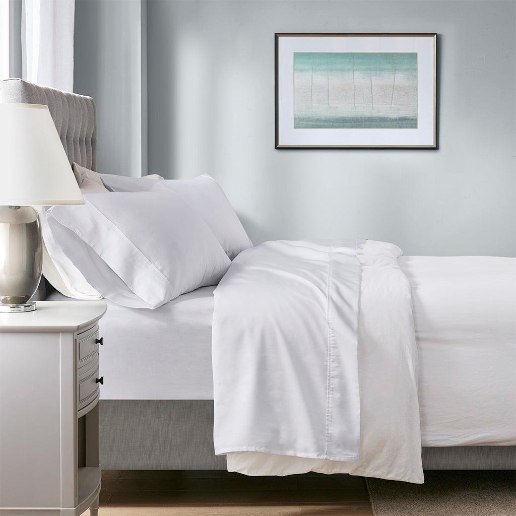 Olliix.com Sheets & Sheet Sets - 1000 Thread Count Queen Sheet Set White
