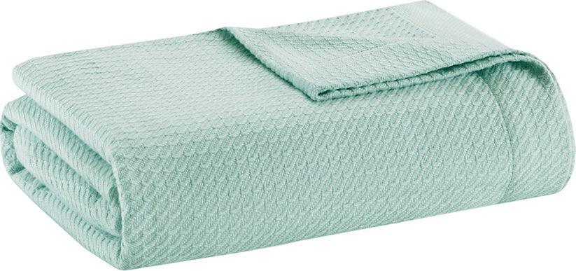 Olliix.com Comforters & Blankets - 100% Casual Certified Egyptian Cotton Blanket King Seafoam