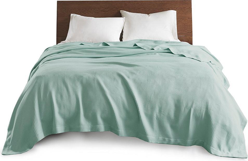 Olliix.com Comforters & Blankets - 100% Casual Certified Egyptian Cotton Blanket King Seafoam