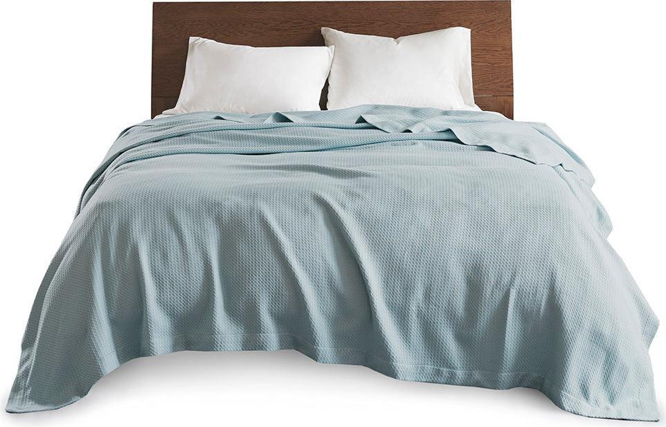 Olliix.com Comforters & Blankets - 100% Casual Certified Egyptian Cotton Blanket Light King Light Blue