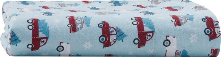 Olliix.com Sheets & Sheet Sets - 100% Cotton Flannel Printed Sheet Set Blue Cars TN20-0466