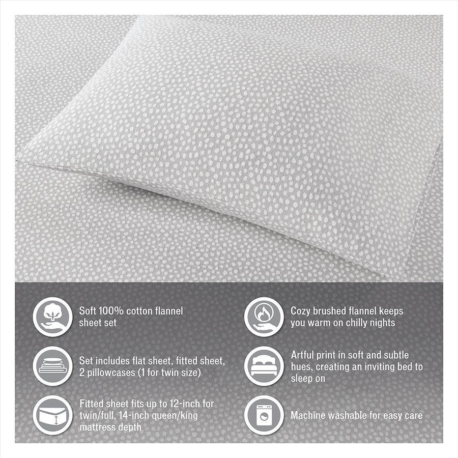 Olliix.com Sheets & Sheet Sets - 100% Cotton Flannel Printed Sheet Set Pink French Bulldog TN20-0230
