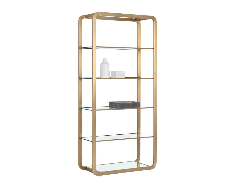 SUNPAN Bookcases & Display Units - Ambretta Bookcase - Large - Gold / Clear