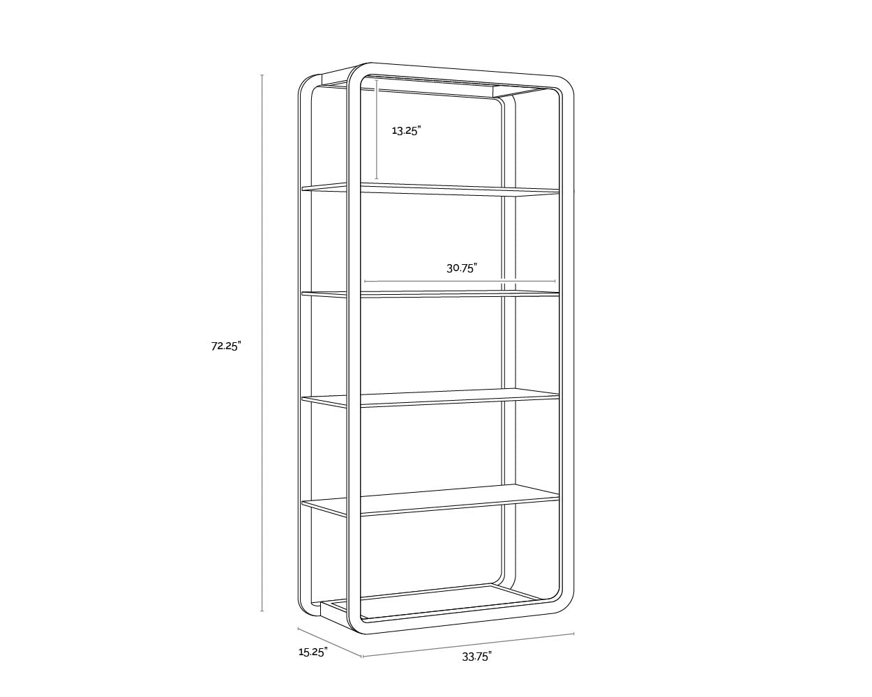 SUNPAN Bookcases & Display Units - Ambretta Bookcase - Large - Gold / Clear