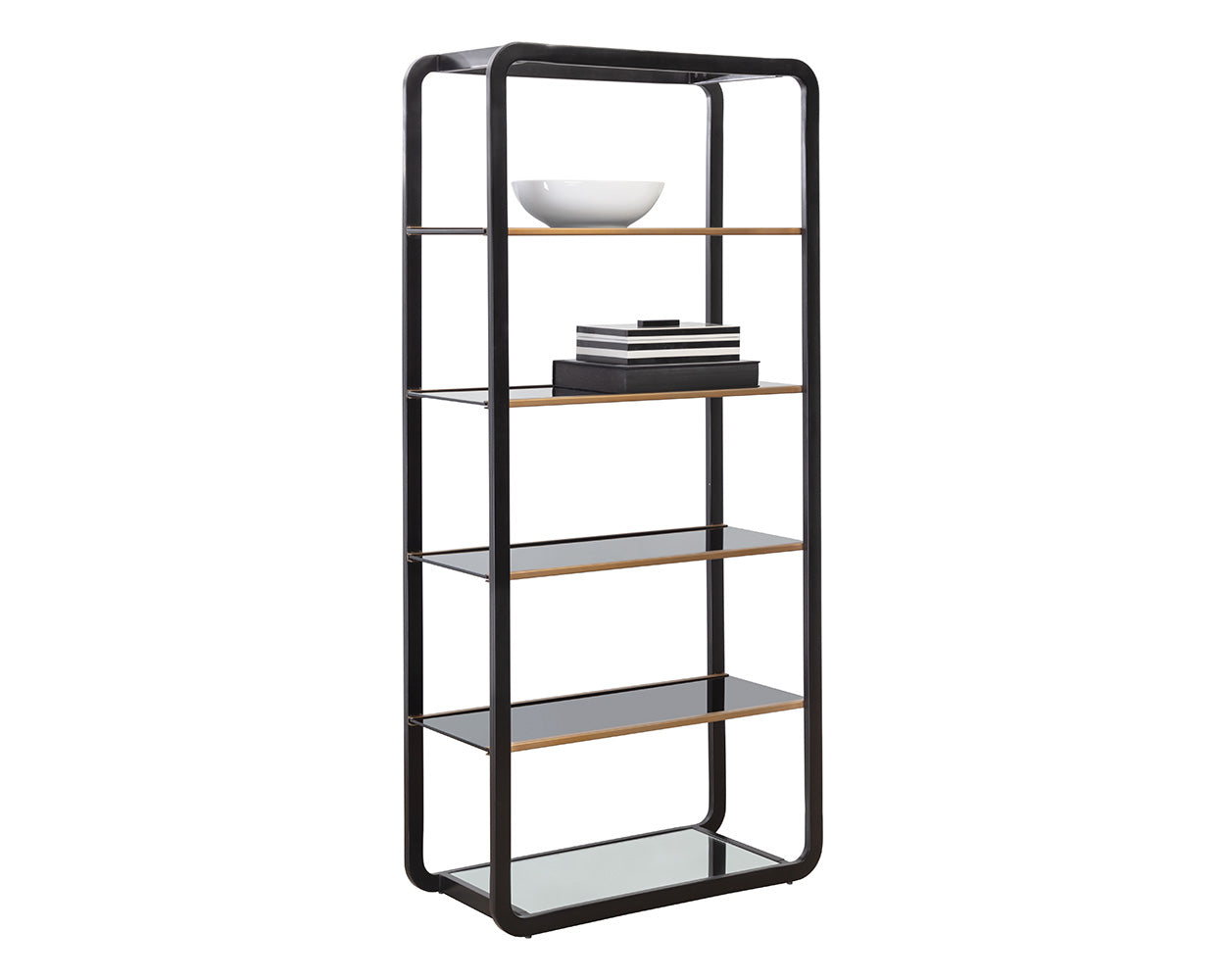 SUNPAN Bookcases & Display Units - Ambretta Bookcase - Large - Black / Smoke Grey