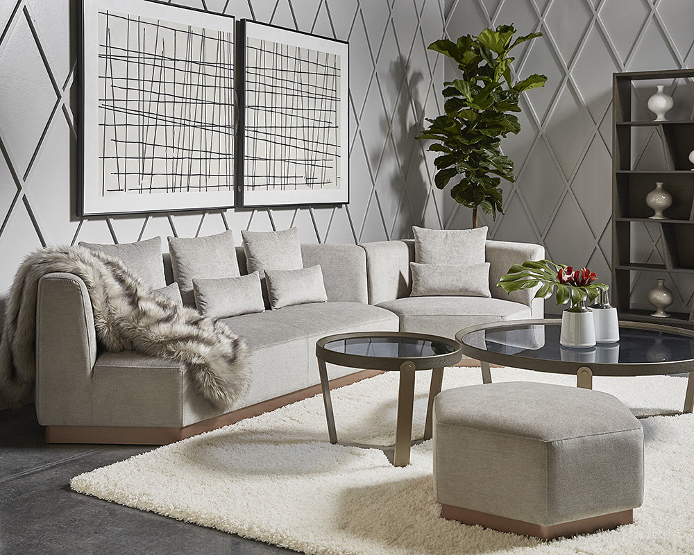 SUNPAN Ottomans & Stools - Amalia Ottoman - Polo Club Stone