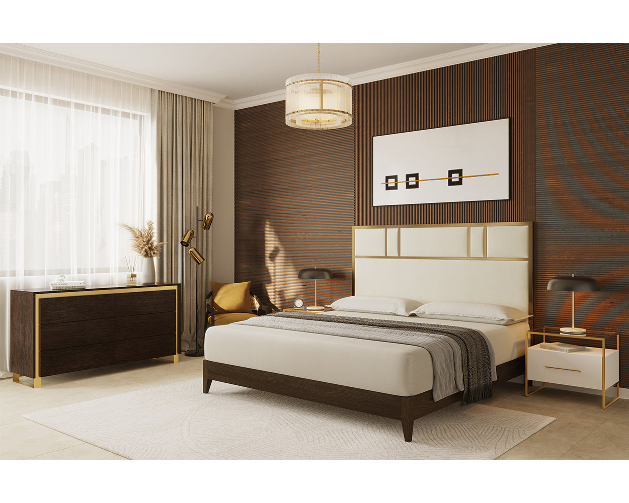 SUNPAN Beds - Alvaro Bed - King - Dazzle Cream