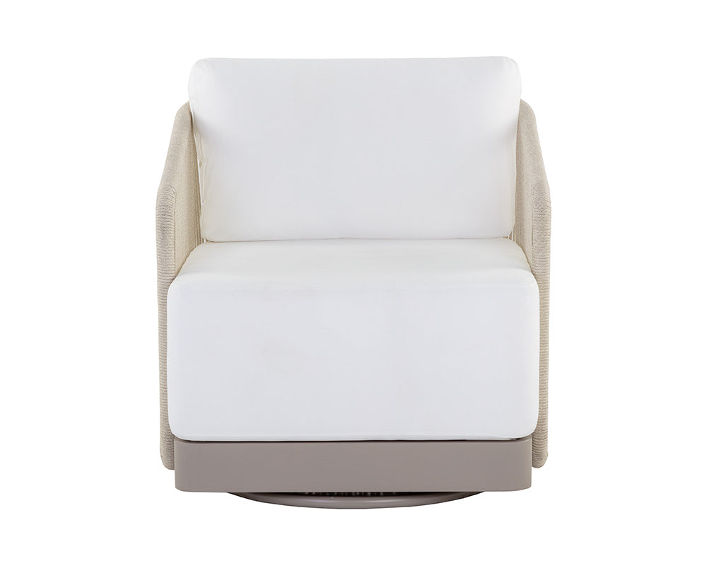 SUNPAN Outdoor Chairs - Allariz Swivel Armchair - Greige - Stinson White