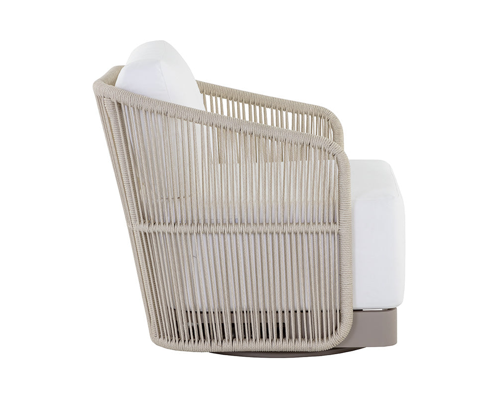 SUNPAN Outdoor Chairs - Allariz Swivel Armchair - Greige - Stinson White