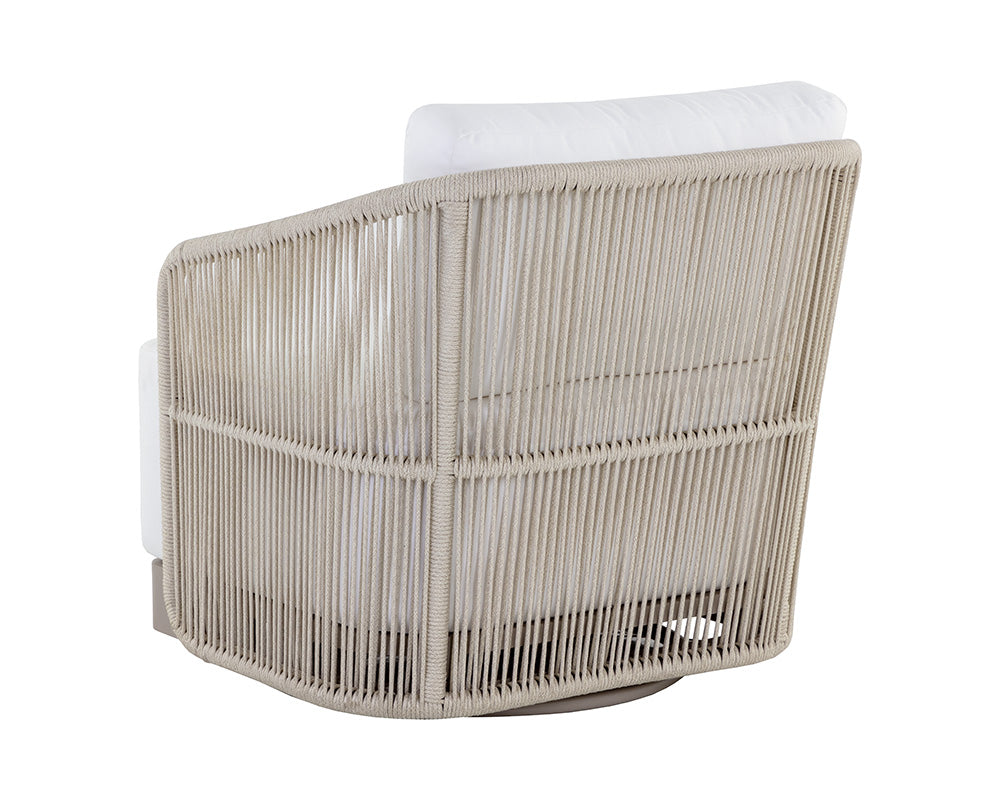 SUNPAN Outdoor Chairs - Allariz Swivel Armchair - Greige - Stinson White