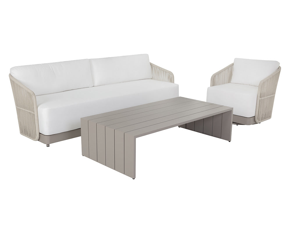 SUNPAN Outdoor Sofas - Allariz Sofa - Greige - Stinson White