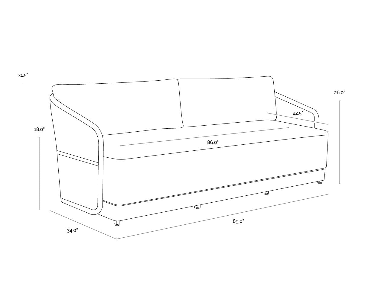 SUNPAN Outdoor Sofas - Allariz Sofa - Greige - Stinson White