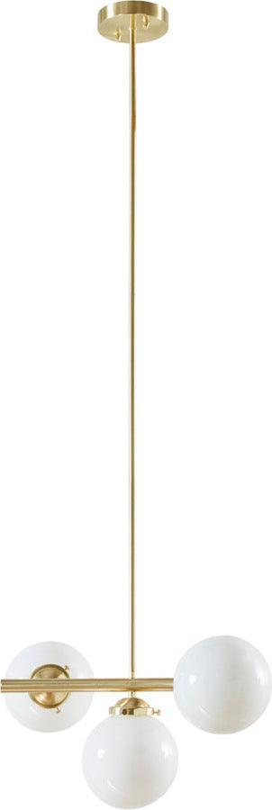 Olliix.com Ceiling Lights - 3-Light Chandelier with Frosted Glass Globe Bulbs Gold II151-0134