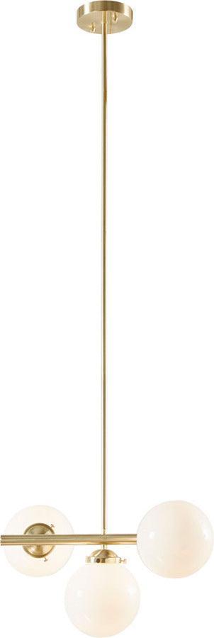 Olliix.com Ceiling Lights - 3-Light Chandelier with Frosted Glass Globe Bulbs Gold II151-0134