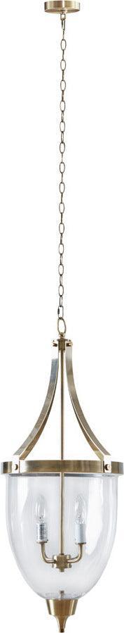Olliix.com Ceiling Lights - 4-Light Glass Bowl Shaped Chandelier Anique Brass MT151-0067