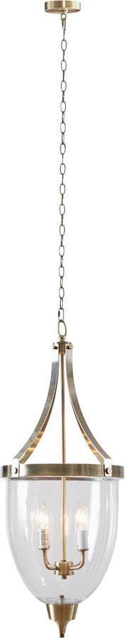 Olliix.com Ceiling Lights - 4-Light Glass Bowl Shaped Chandelier Anique Brass MT151-0067