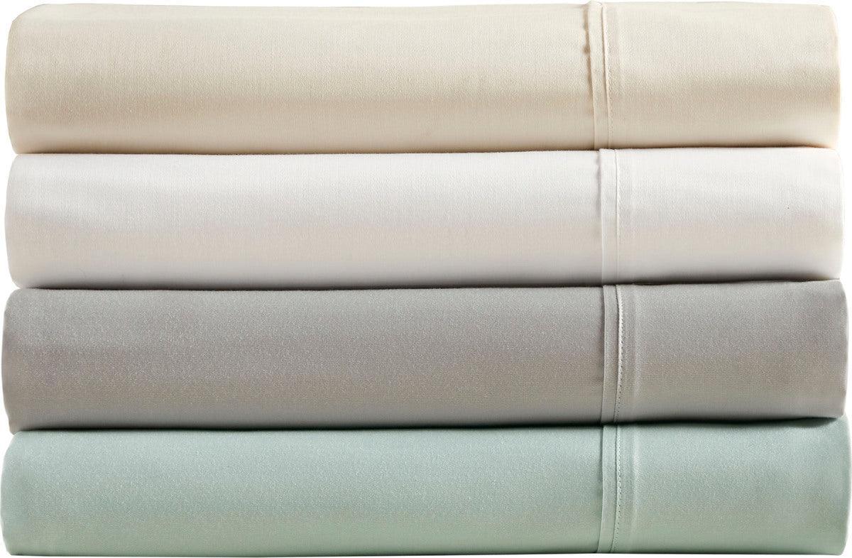 Olliix.com Sheets & Sheet Sets - 400 Thread Count Wrinkle Resistant Cotton Sateen Sheet Set Cal King Ivory