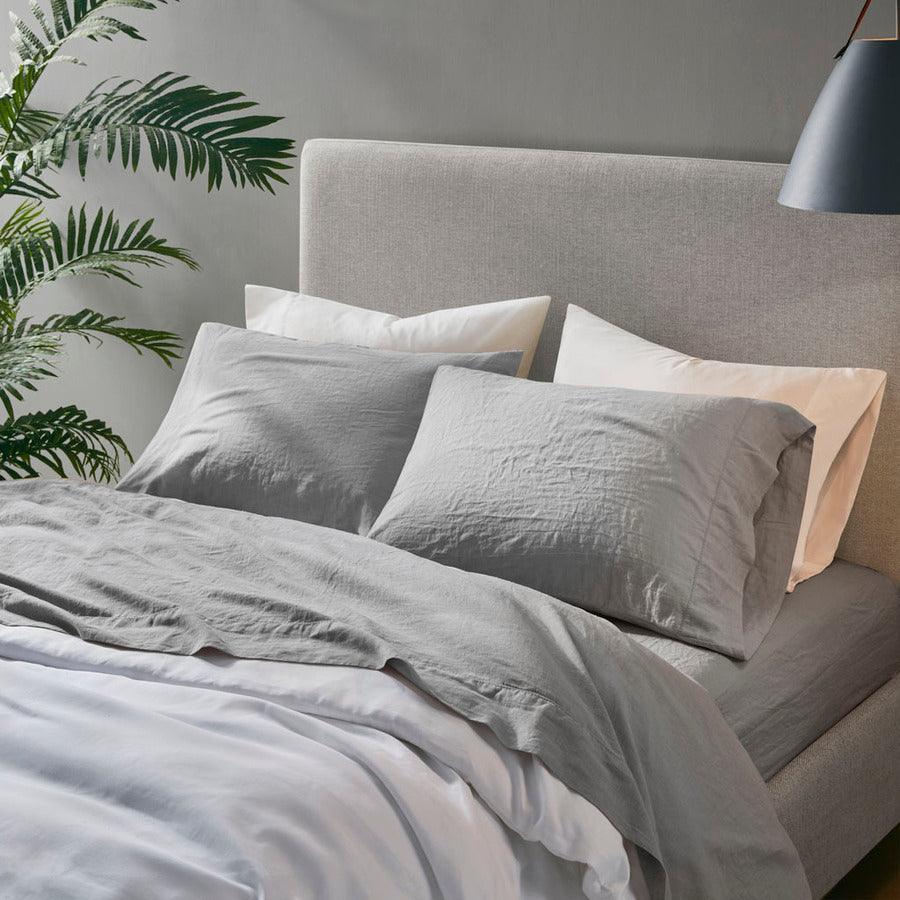 Olliix.com Sheets & Sheet Sets - 4PC Sheet Set Gray MP20-7886