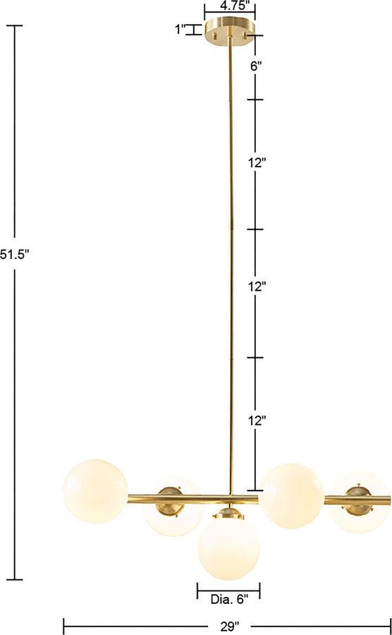 Olliix.com Ceiling Lights - 5-Light Chandelier with Frosted Glass Globe Bulbs Gold II151-0133