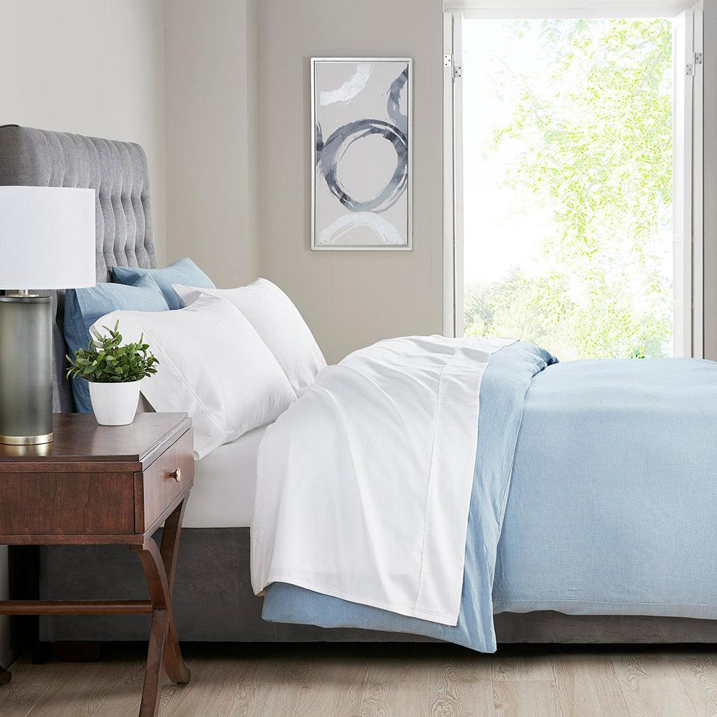 Olliix.com Sheets & Sheet Sets - 525 Thread Count Full Sheet Set White