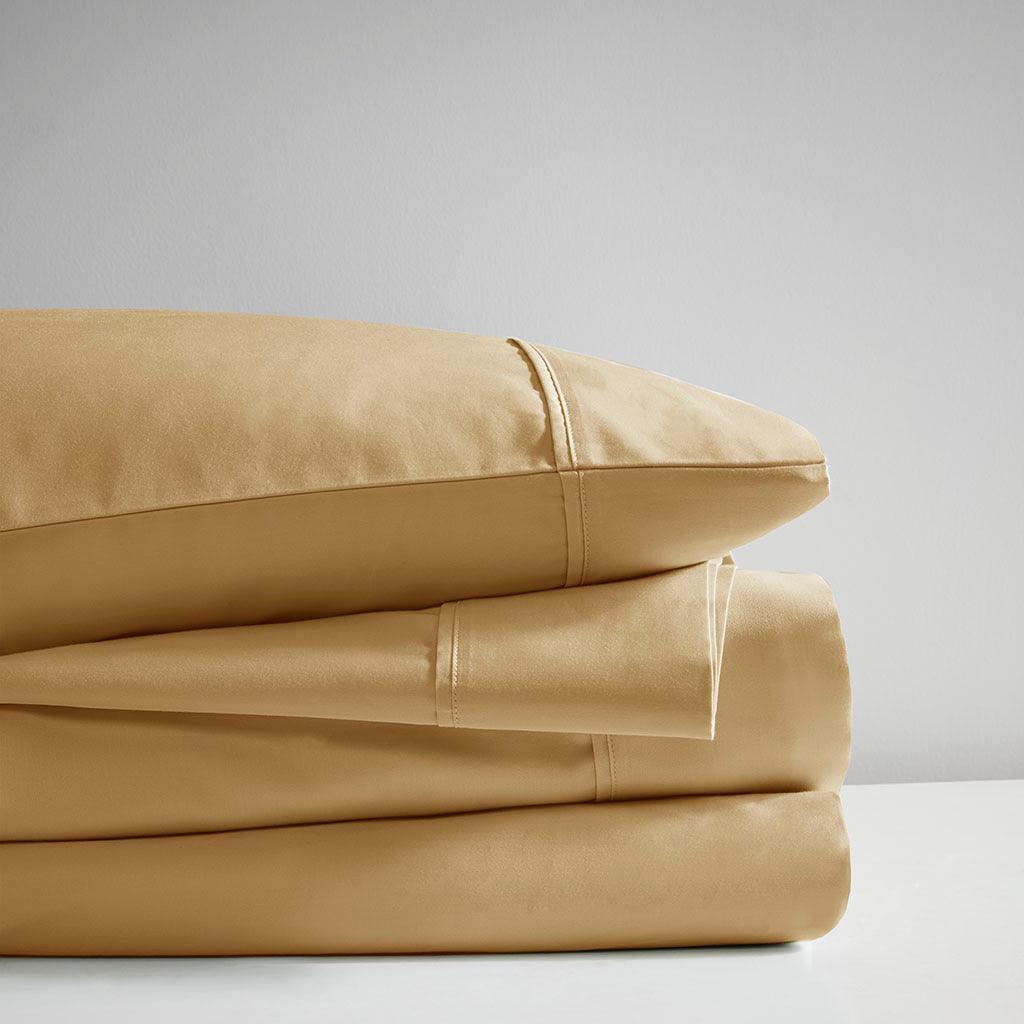 Olliix.com Sheets & Sheet Sets - 600 Thread Count Split King Sheet Set Gold