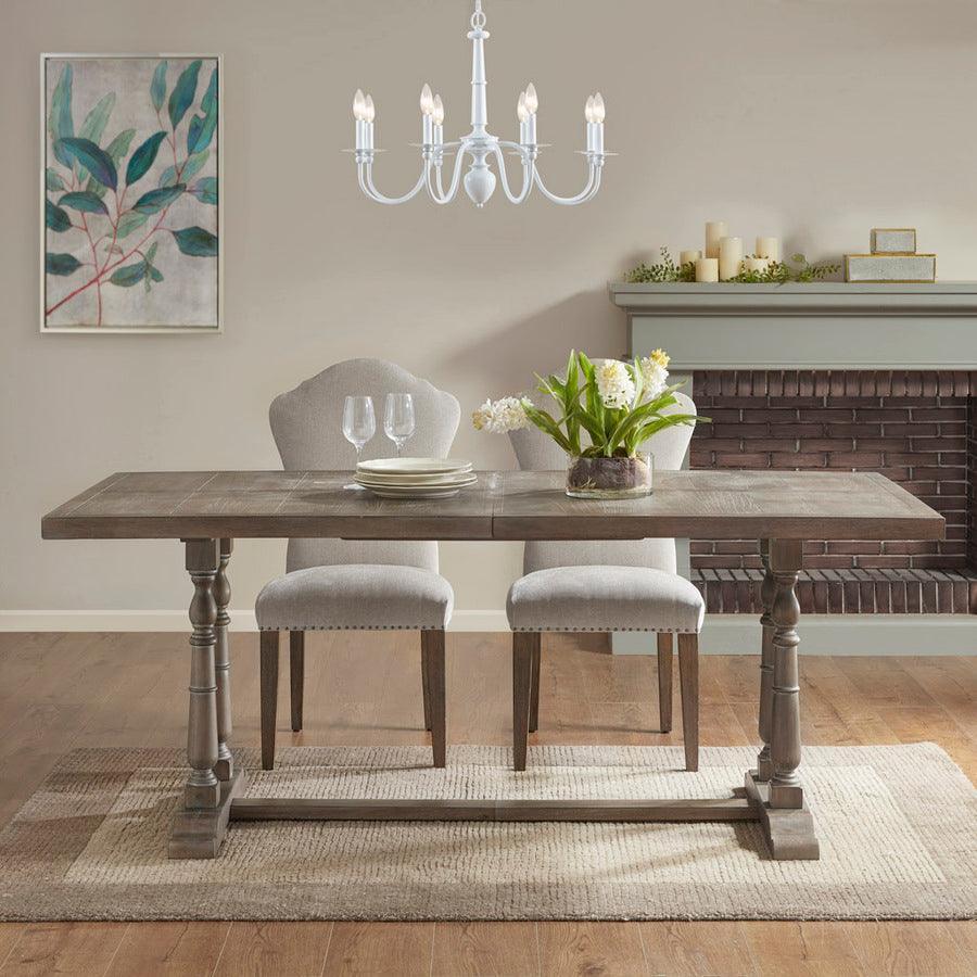 Olliix.com Ceiling Lights - 8-Light Traditional Metal Chandelier Glossy White MT150-0066